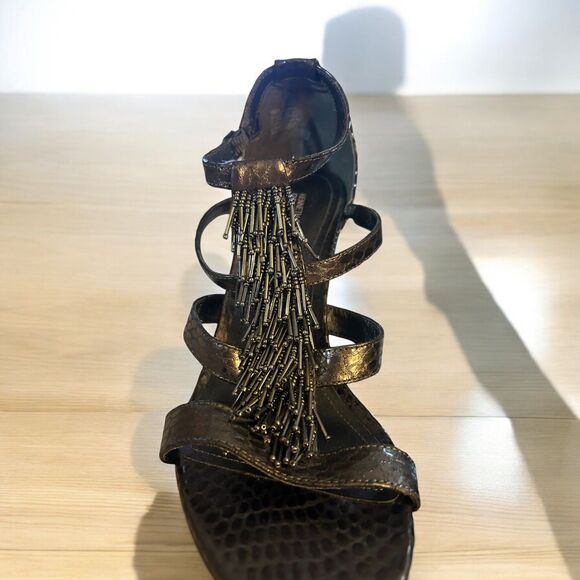 Kenneth Cole Reaction NEW Dangle Know Black Leather Sandals - Women's Size 10M - Picture 8 of 12